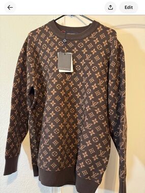 Louis Vuitton Brown Monogram Knit Sweater